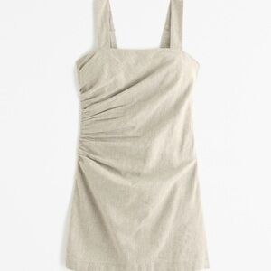 Linen-Blend Ruched Squareneck
Mini Dress (Brand new with tags, never worn)